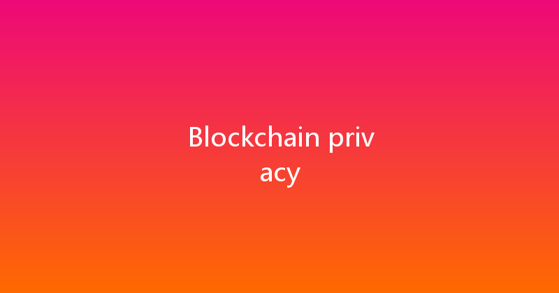 Blockchain privacy 
