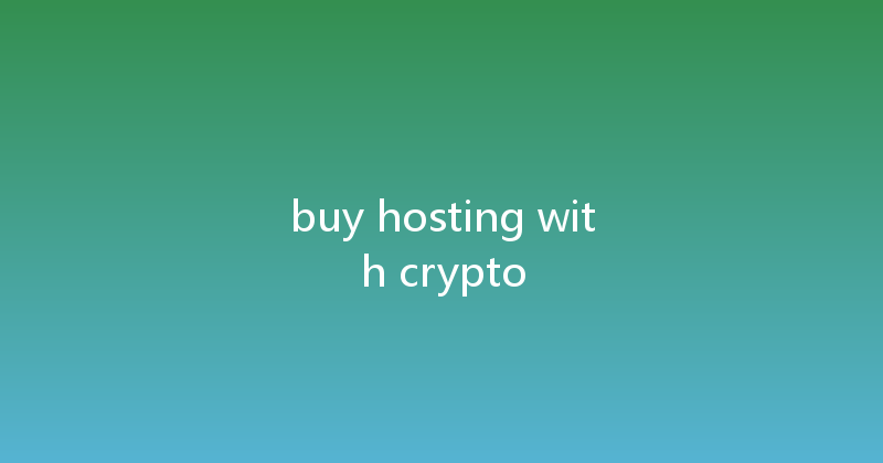 buy hosting with crypto 